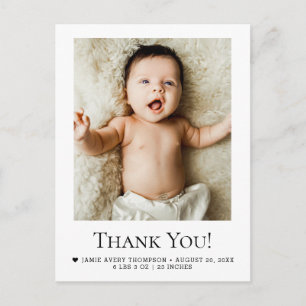 Thank You From Baby Photo Birth announcement Postcard