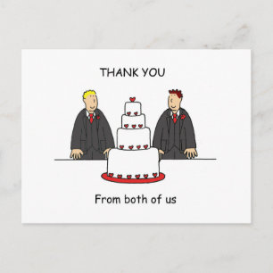 Thank You from Both of Us Two Grooms Postcard