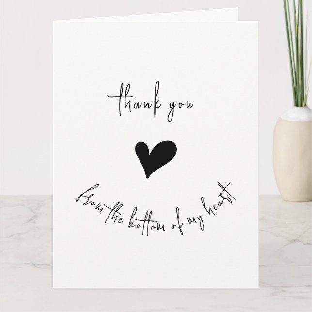 Thank You From Bottom of my Heart Minimalist Card (Front)