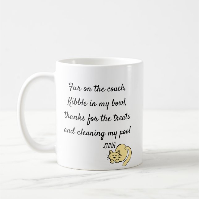 Thank You From Cat  Funny Cat Meme Double Sided Coffee Mug (Left)