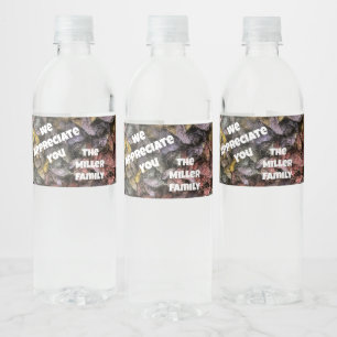 Thank You From Family Yarn Homey Appreciation Water Bottle Label