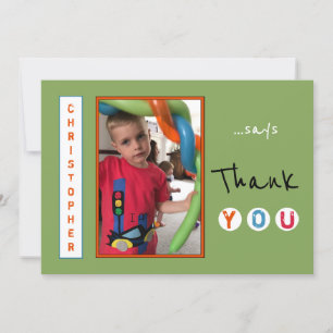Thank you from little boy photo green Card