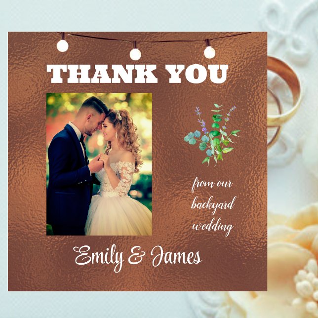 Thank You from Our Backyard Wedding  Card (Creator Uploaded)