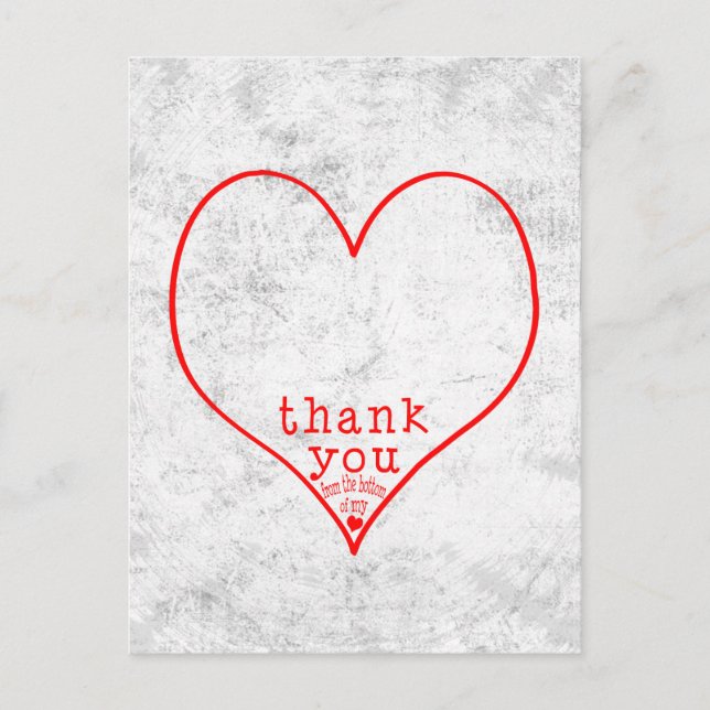 Thank you from the bottom of my heart postcard (Front)