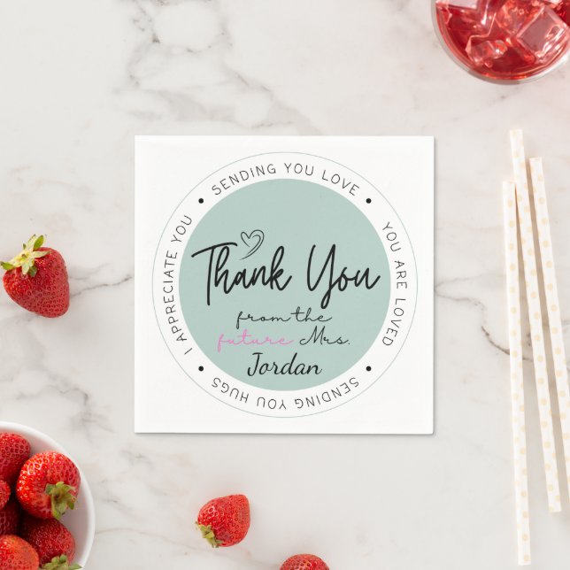Thank You From The Future Mrs. Custom Add Name  Cl Napkin (Insitu)