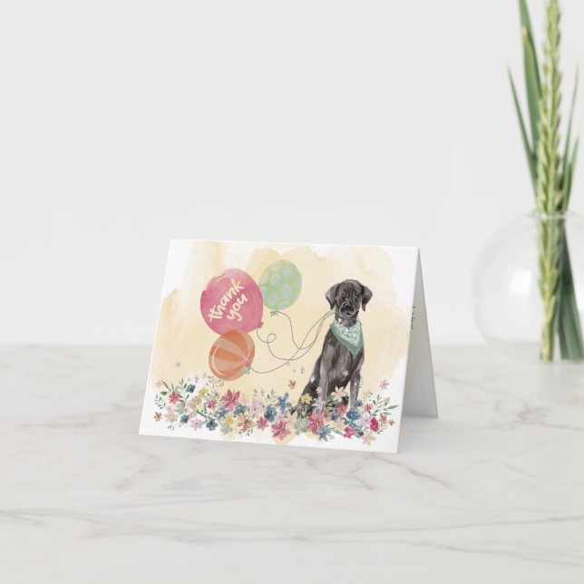 Thank You from You & Black Labrador Retriever Dog (Front)