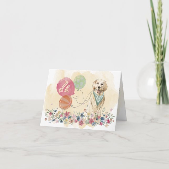 Thank You from You & Golden Retriever and balloons (Front)