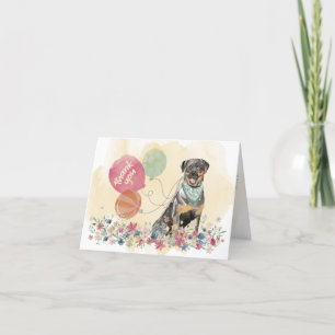 Thank You from You & Rottweiler Dog balloons Card