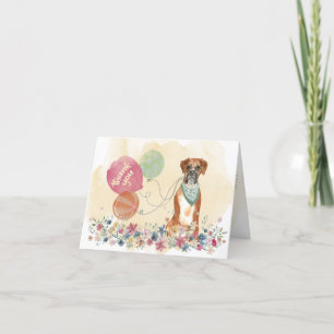 Thank You from You & Your Boxer Dog with Balloons Card