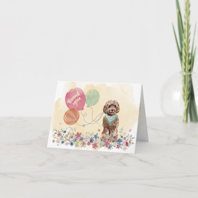 Thank You from You & Your Brown Cockapoo Balloons (Front)