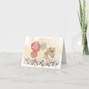 Thank You from You & Your Pomeranian Dog balloons Card