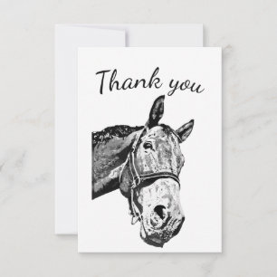 Thank You Fun Curious Horse Farm Animal Card