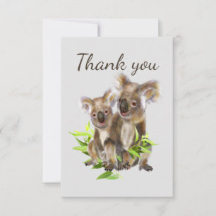 Thank You Fun Curious Koala Bear Glasses Animal Card