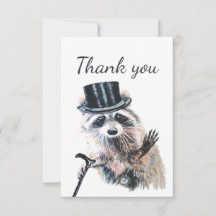 Thank You Fun Formal Raccoon Animal Humour Card