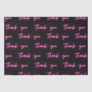 Thank You Fun Modern Pink Neon Script Tissue Paper