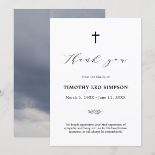 Thank You Funeral Cloudy Sympathy Grief Card