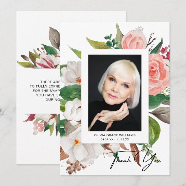 Thank You Funeral Photo Sympathy Bereavement (Front/Back)