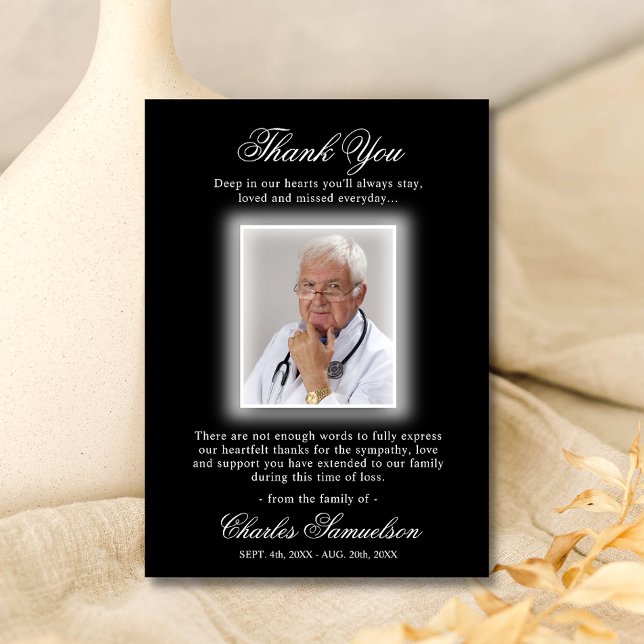 Thank You Funeral Sympathy Black White | PHOTO (Creator Uploaded)