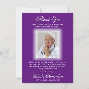 Thank You Funeral Sympathy Purple Mauve   PHOTO Card