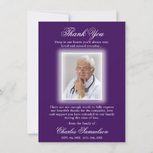 Thank You Funeral Sympathy PURPLE   PHOTO