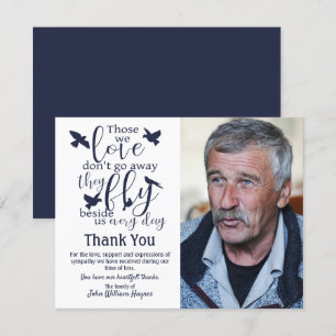 Thank You Funeral Sympathy Those We Love Bird Card