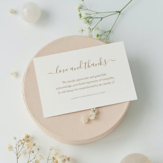 Thank You Funeral Thank You Note Card Bereavement