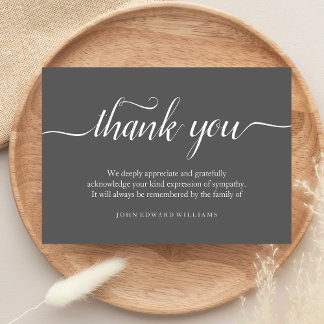 Thank You Funeral Thank You Note Card Bereavement
