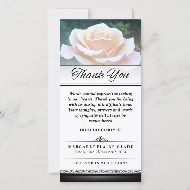 Thank You Funeral White Rose Words Cannot Express (Front)