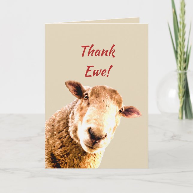 Thank You Funny Sheep Animal Humour (Front)