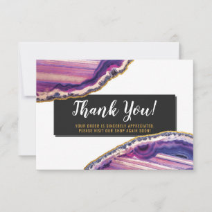 Thank You Geode Agate Slice Gemstone Ultra Violet Card