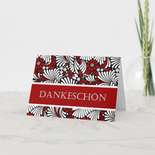 Thank You German Formal Greeting Red and White Card