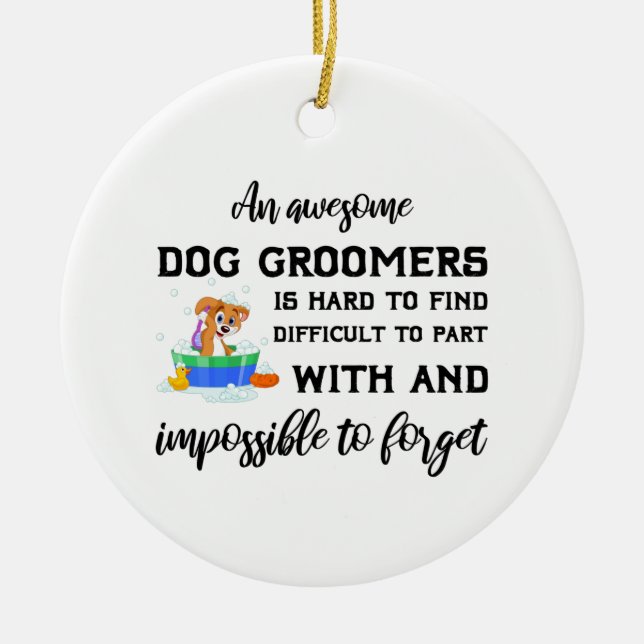 Thank you gift for dog Groomers man or woman Ceramic Ornament (Front)