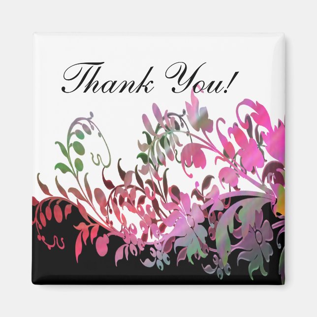 Thank You Gift - Magnet - Elegant Flowers (Front)
