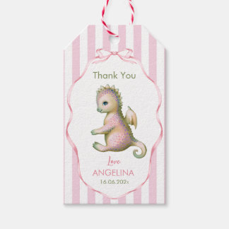 Thank you Gift Tag with cute baby shower dragon.