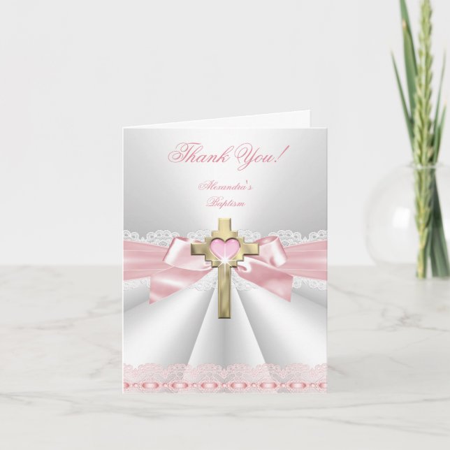 Thank You girl Baptism Pretty Baptism Christening, (Front)