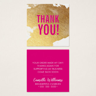 THANK YOU glam luxe faux gold foil splash hot pink