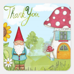 Thank You Gnome Square Sticker
