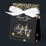 Thank You Gold 21st Birthday Confetti Black Favor Box<br><div class="desc">Elegant "Thank You" 21st Birthday Gold Faux Glitter Confetti Black design.</div>