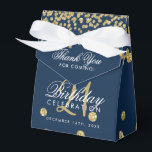 Thank You Gold 21st Birthday Confetti Navy Blue Favor Box<br><div class="desc">Elegant "Thank You" 21st Birthday Gold Faux Glitter Confetti Navy Blue design.</div>