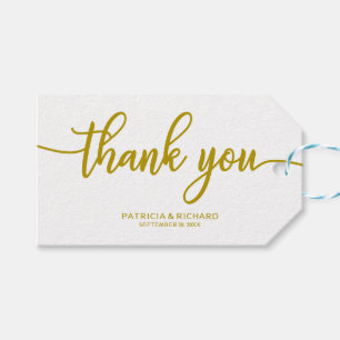 Thank You - Gold Calligraphy Wedding Favour Tags
