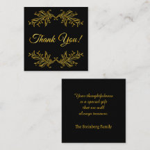 Thank You Gold Effect on Black Thank You
