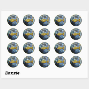 "Thank You" Gold Fish, Classic Round Sticker