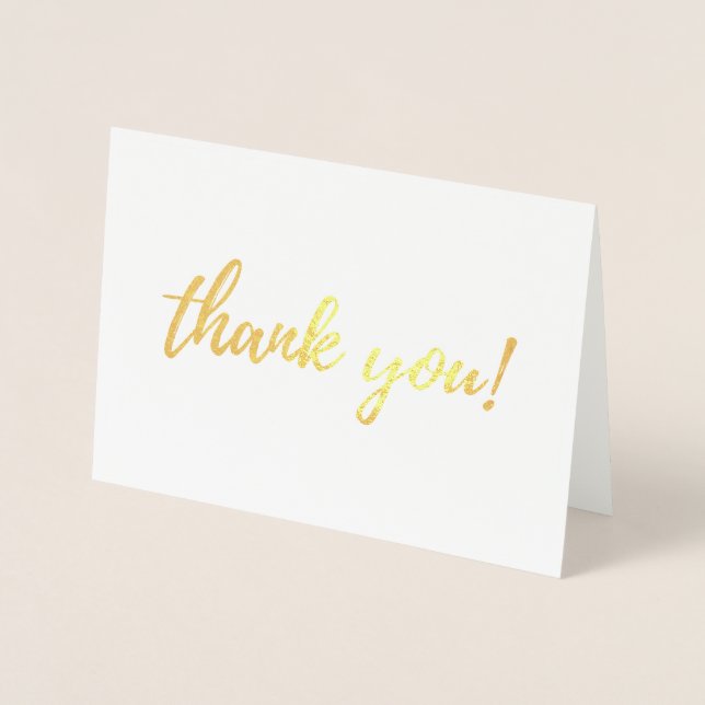Thank you Gold Foil in script font Foil Card (Front)