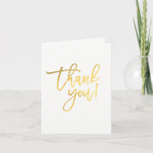THANK YOU Gold Foil Modern Script Chic Thank You Card