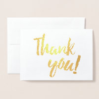 Thank You Gold Foil White Brush Brushstroke Script