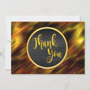Thank You Gold Glitter Wedding Glow Card