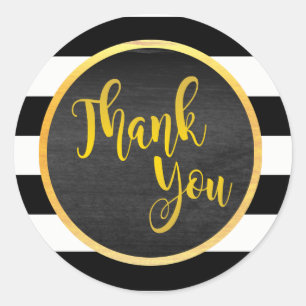Thank You Gold Glitter Wedding Glow Classic Round Sticker