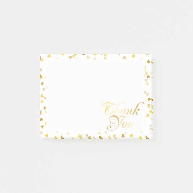 Thank You Gold Hearts Post-it Notes (Front)