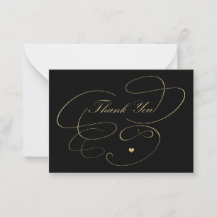 Thank you gold script simple elegant black card
