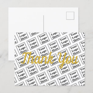 Thank You Gold Script Your Logo Here Template Postcard